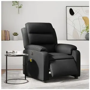 vidaXL Fauteuil de massage inclinable électrique noir similicuir pas cher