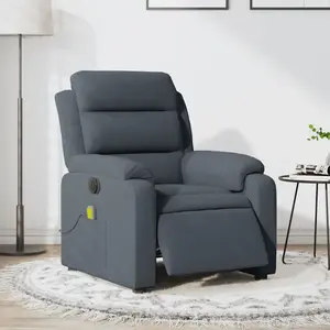Comparateur de prix : vidaXL Fauteuil inclinable de massage électrique gris foncé velours