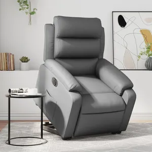 vidaXL Fauteuil inclinable électrique gris similicuir pas cher