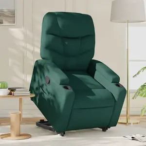 vidaXL Fauteuil inclinable vert foncé tissu pas cher