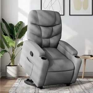 vidaXL Fauteuil inclinable Gris clair Tissu pas cher