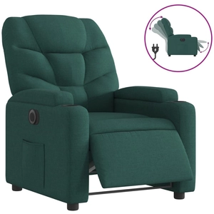 Fauteuil inclinable électrique Vert foncé Tissu vidaXL pas cher