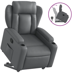 vidaXL Fauteuil inclinable Gris Similicuir pas cher