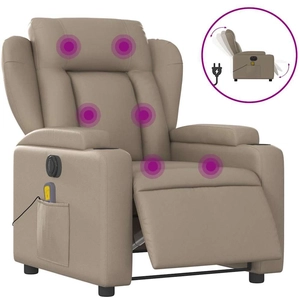 vidaXL Fauteuil de massage inclinable électrique cappuccino similicuir pas cher