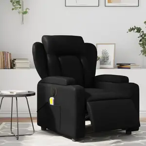 vidaXL Fauteuil de massage inclinable électrique noir similicuir pas cher