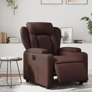 Fauteuil inclinable électrique Marron Similicuir Vidaxl Marron pas cher
