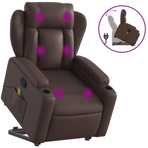 Comparateur de prix : vidaXL Fauteuil inclinable de massage Marron Similicuir