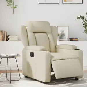 Comparateur de prix : vidaXL Fauteuil inclinable électrique Crème Similicuir