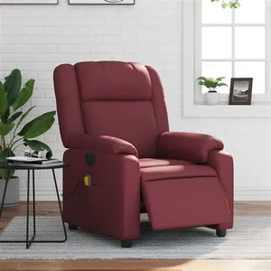 vidaXL Fauteuil de massage inclinable électrique rouge bordeaux pas cher