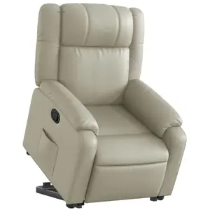 vidaXL Fauteuil inclinable Crème Similicuir pas cher
