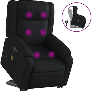 vidaXL Fauteuil inclinable de massage Noir Similicuir pas cher