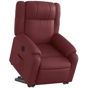 vidaXL Fauteuil inclinable électrique rouge bordeaux similicuir