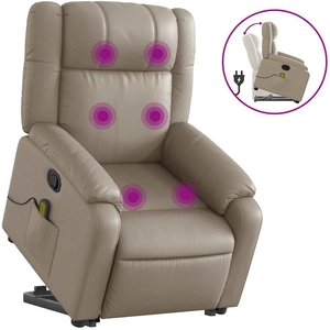 Comparateur de prix : vidaXL Fauteuil inclinable de massage Cappuccino Similicuir