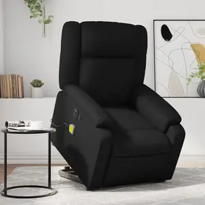 vidaXL Fauteuil inclinable de massage électrique noir similicuir pas cher