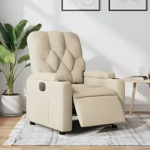 vidaXL Fauteuil inclinable électrique Crème Tissu pas cher