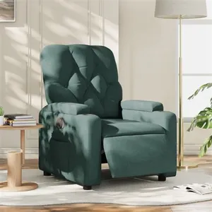 vidaXL Fauteuil inclinable électrique Vert foncé Tissu pas cher