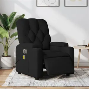 vidaXL Fauteuil de massage inclinable électrique Noir Tissu pas cher