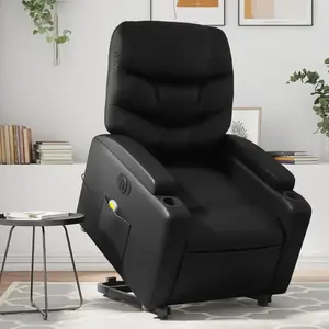 vidaXL Fauteuil inclinable de massage électrique noir similicuir pas cher