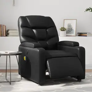 vidaXL Fauteuil de massage inclinable électrique noir similicuir pas cher