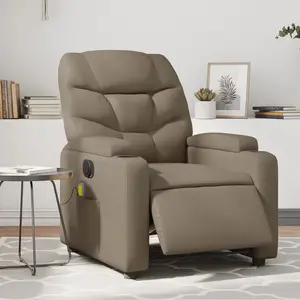 vidaXL Fauteuil de massage inclinable électrique cappuccino similicuir pas cher