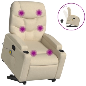 vidaXL Fauteuil inclinable électrique crème tissu pas cher