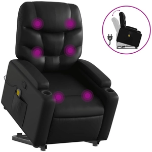 vidaXL Fauteuil inclinable de massage Noir Similicuir pas cher