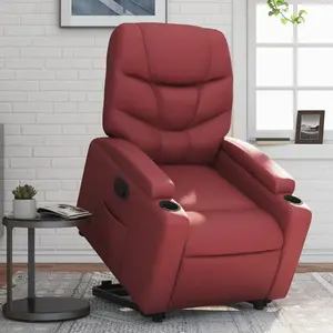 vidaXL Fauteuil inclinable Rouge bordeaux Similicuir pas cher