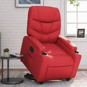vidaXL Fauteuil inclinable Rouge Similicuir pas cher