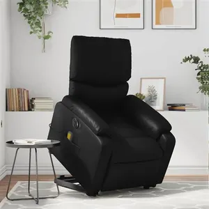 Comparateur de prix : vidaXL Fauteuil inclinable de massage électrique noir similicuir