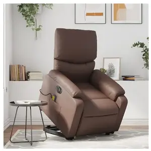 Comparateur de prix : vidaXL Fauteuil inclinable de massage électrique marron similicuir