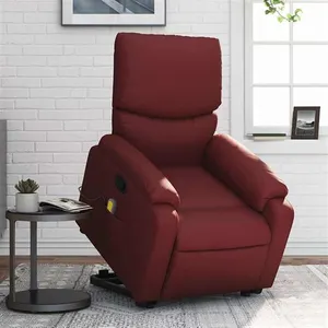 vidaXL Fauteuil inclinable de massage Rouge bordeaux Similicuir pas cher