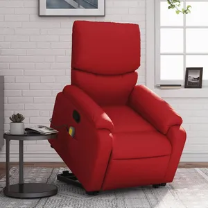 vidaXL Fauteuil inclinable de massage Rouge Similicuir pas cher