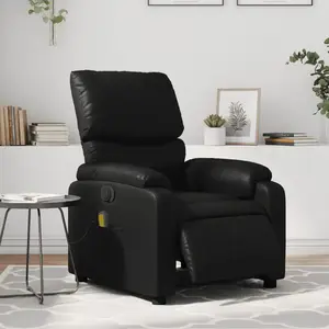 vidaXL Fauteuil de massage inclinable électrique noir similicuir pas cher
