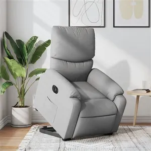 vidaXL Fauteuil inclinable électrique gris clair tissu pas cher