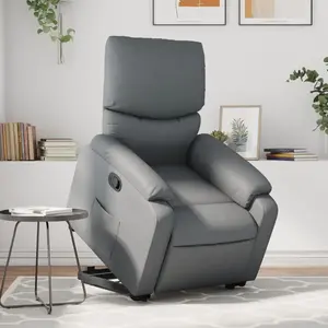 vidaXL Fauteuil inclinable Gris Similicuir pas cher
