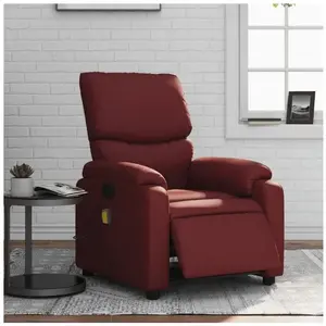 vidaXL Fauteuil de massage inclinable électrique rouge bordeaux pas cher