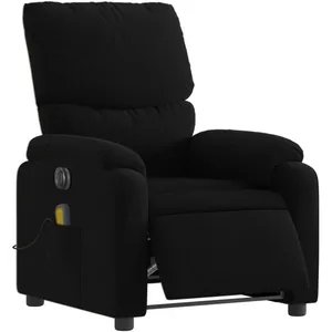 vidaXL Fauteuil de massage inclinable électrique Noir Tissu pas cher