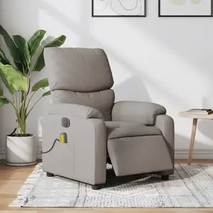 vidaXL Fauteuil de massage inclinable électrique Taupe Tissu pas cher
