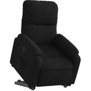 vidaXL Fauteuil inclinable noir tissu microfibre pas cher