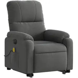 vidaXL Fauteuil inclinable de massage électrique gris foncé