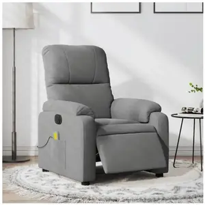 vidaXL Fauteuil inclinable de massage électrique gris foncé pas cher