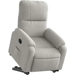 vidaXL Fauteuil inclinable gris clair tissu microfibre pas cher