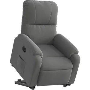 vidaXL Fauteuil inclinable gris foncé tissu microfibre pas cher