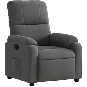 vidaXL Fauteuil inclinable électrique gris foncé tissu microfibre pas cher