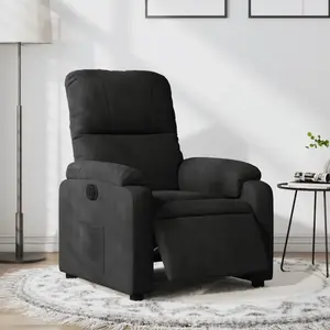 vidaXL Fauteuil inclinable électrique noir tissu microfibre pas cher
