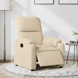vidaXL Fauteuil inclinable électrique crème tissu microfibre pas cher