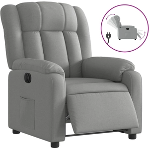 vidaXL Fauteuil de massage inclinable électrique gris clair tissu pas cher