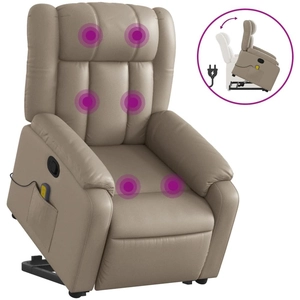 vidaXL Fauteuil inclinable de massage Cappuccino Similicuir pas cher