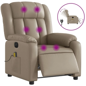 vidaXL Fauteuil de massage inclinable électrique cappuccino similicuir pas cher