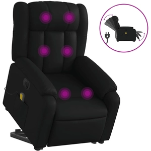 vidaXL Fauteuil inclinable de massage Noir Similicuir pas cher